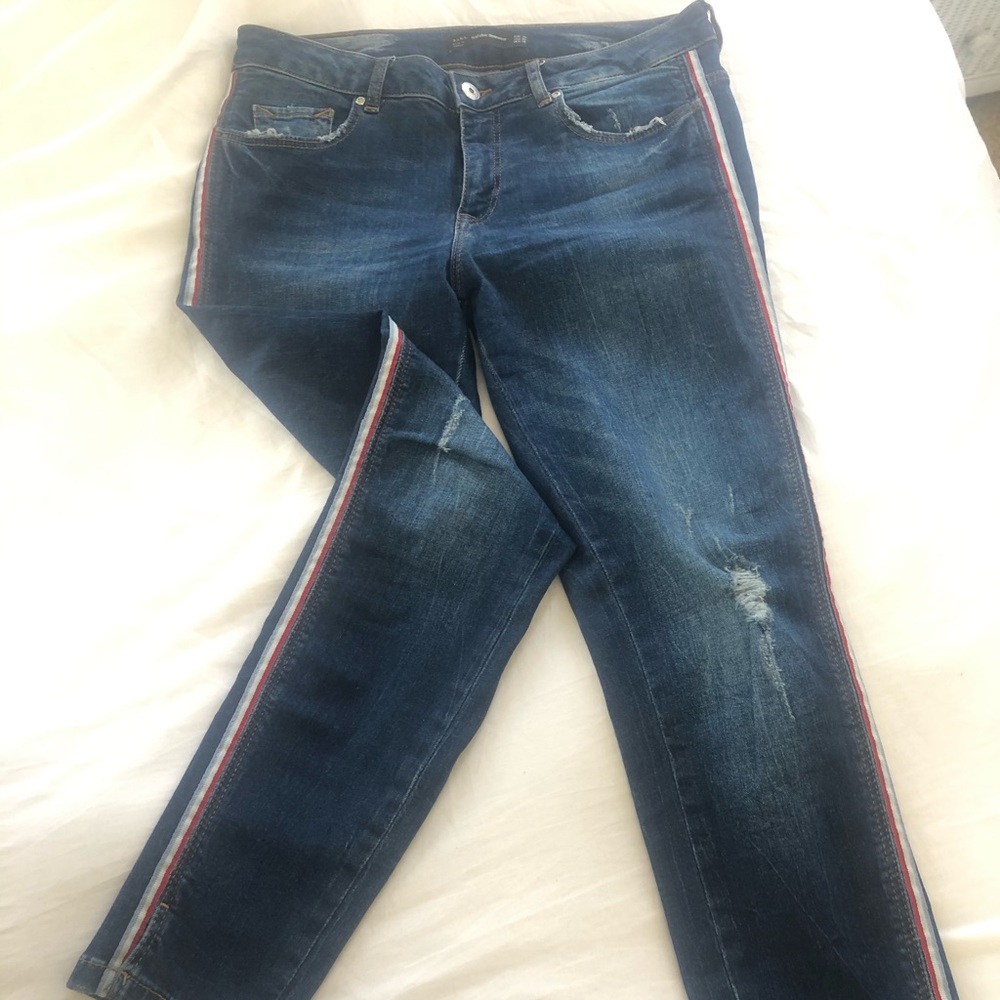 Zara Jeans with stripe down side